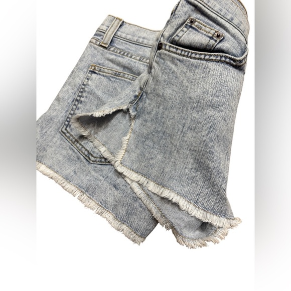 CARMAR Jean Shorts Size 25 Stone Wash Style Side Slits Y2K Bohemian Resortwear - Picture 6 of 11